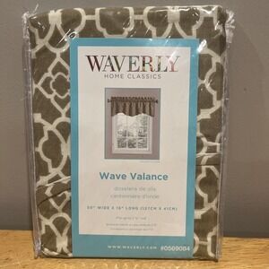 Waverly One Lovely Lattice Valance‎ Cafe Brown 50" x 16" Scalloped Mediterranean